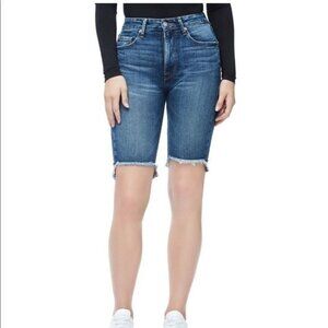 Good American Stagger Hem Bermuda Denim Jean Shorts 8 / 29